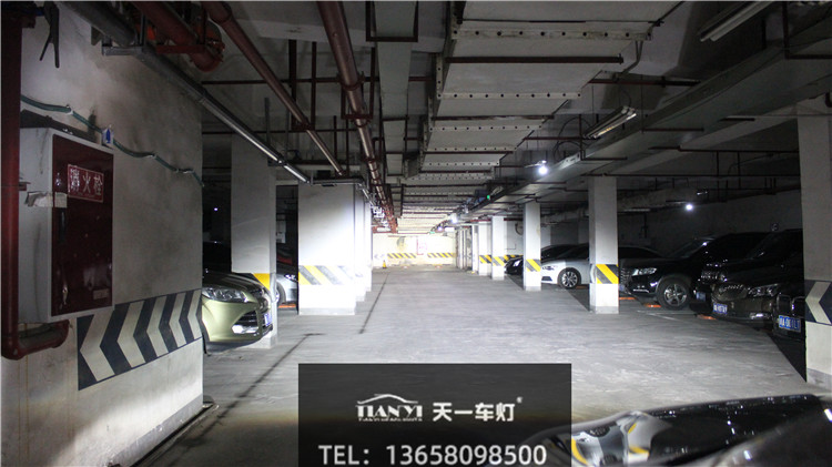 成都天一車燈米石LED雙光透鏡遠光實拍